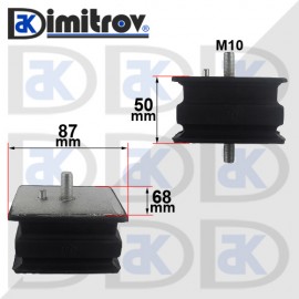 Антивибрационен тампон М10 x 68 x 87 x 50 mm Антивибрационен тампон М10 x 68 x 87 x 50 mm